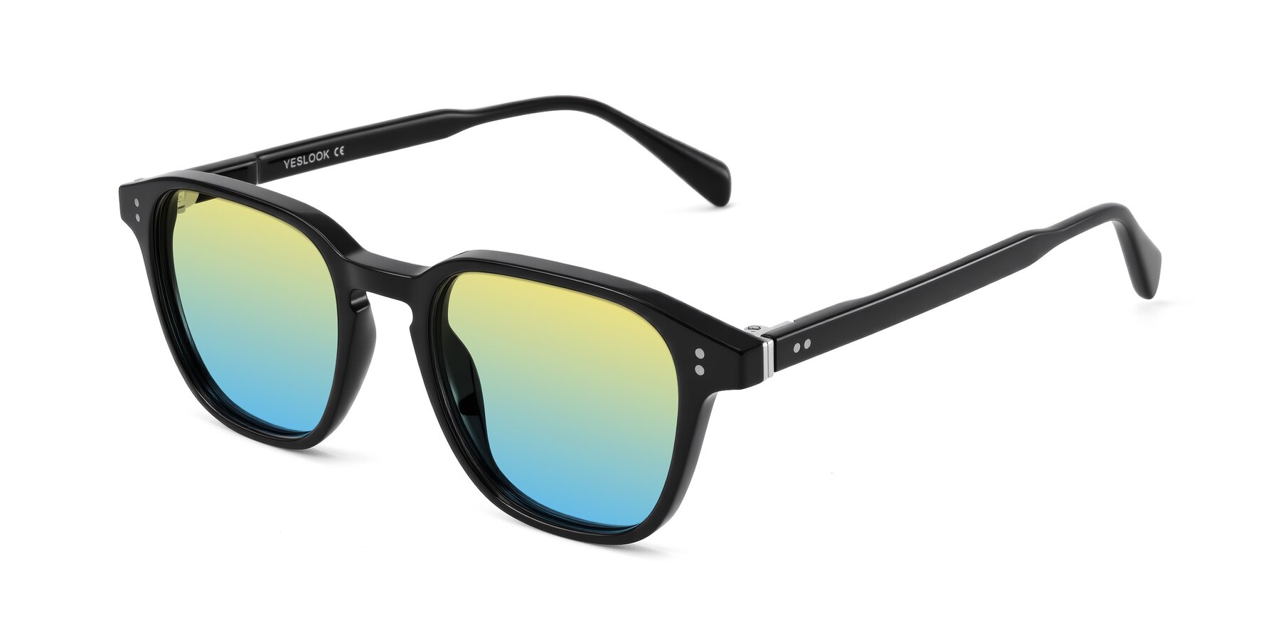 Angle of Huites in Black with Yellow / Blue Gradient Lenses