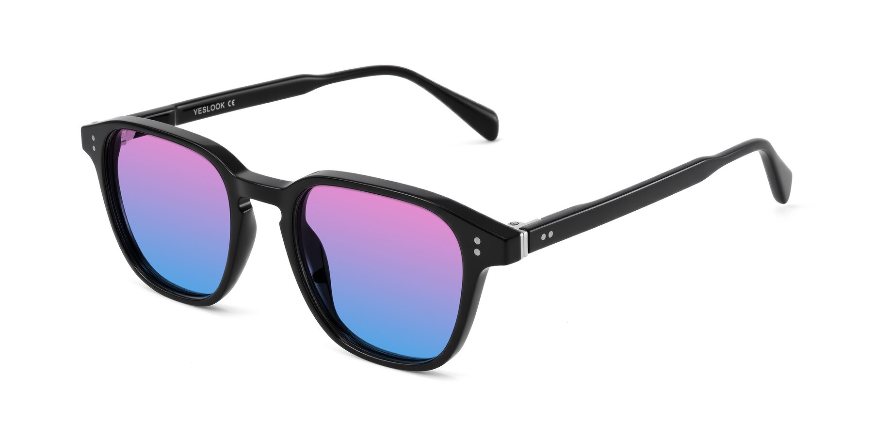 Angle of Huites in Black with Pink / Blue Gradient Lenses