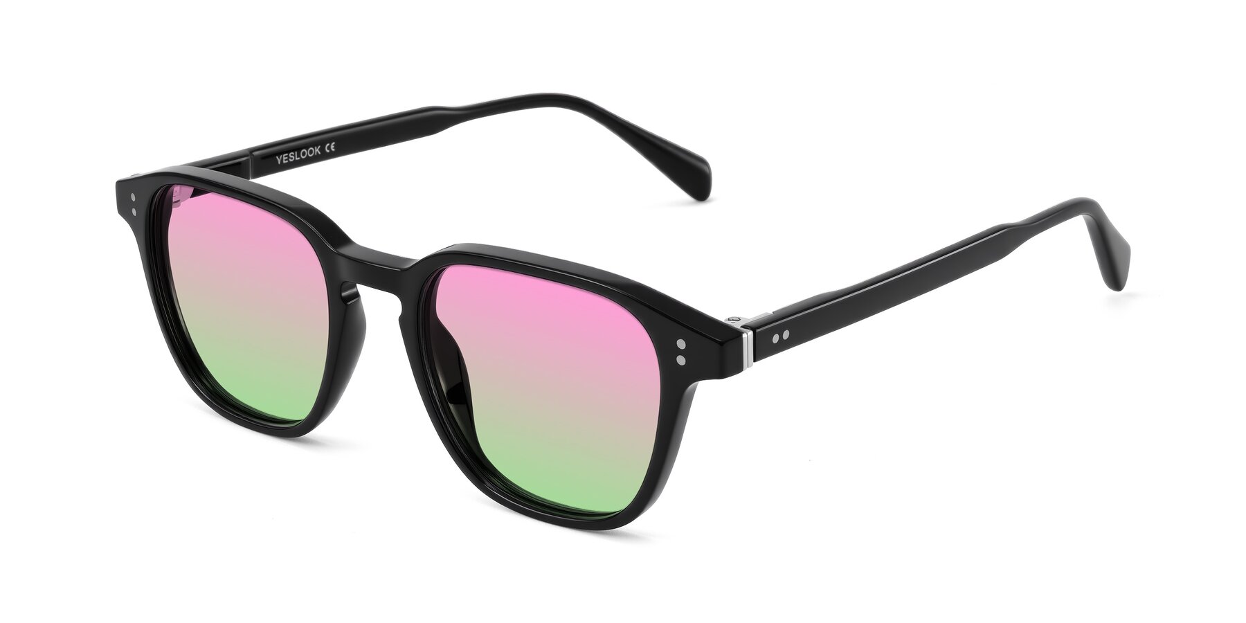 Angle of Huites in Black with Pink / Green Gradient Lenses