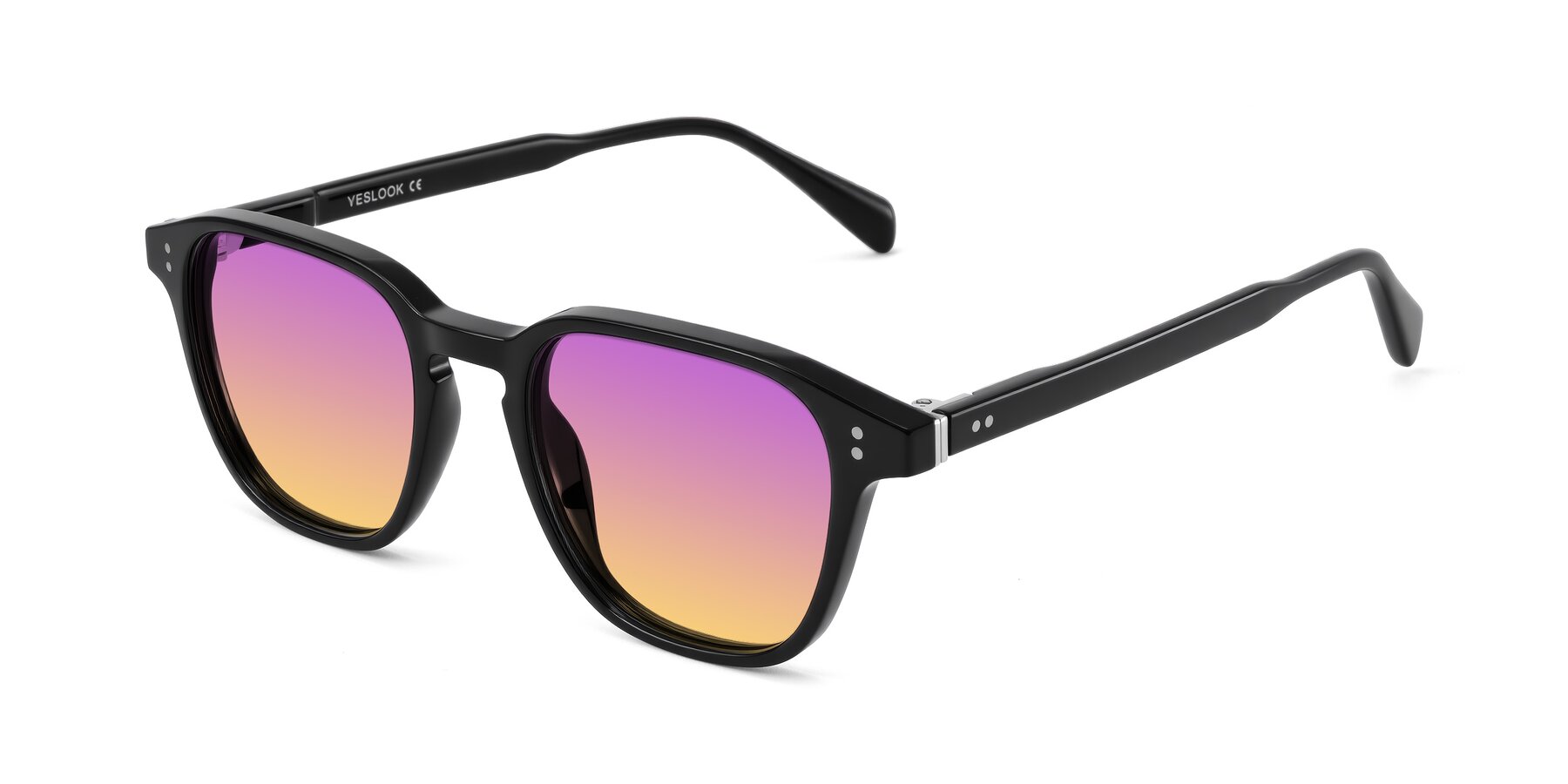Angle of Huites in Black with Purple / Yellow Gradient Lenses