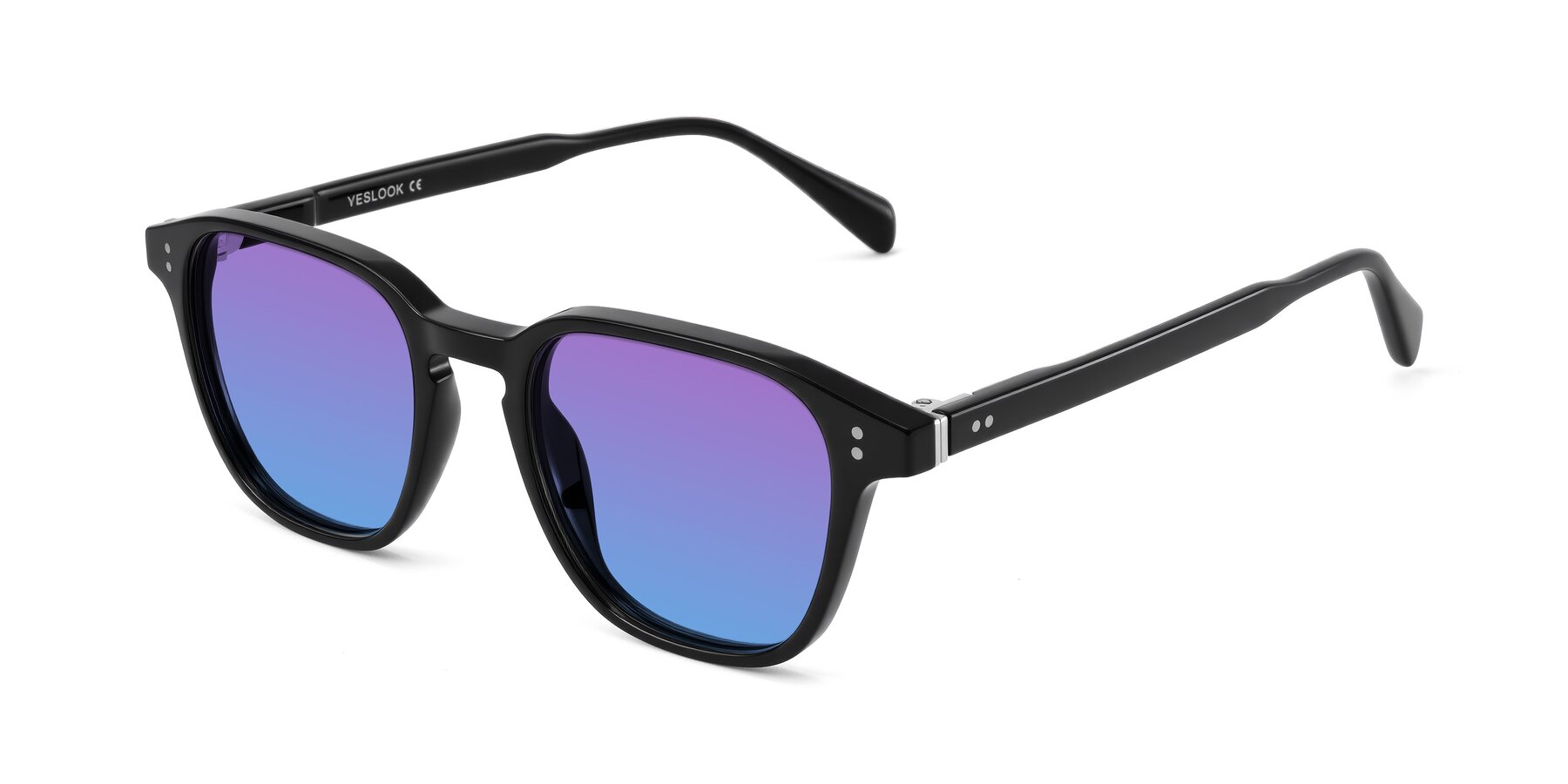 Angle of Huites in Black with Purple / Blue Gradient Lenses