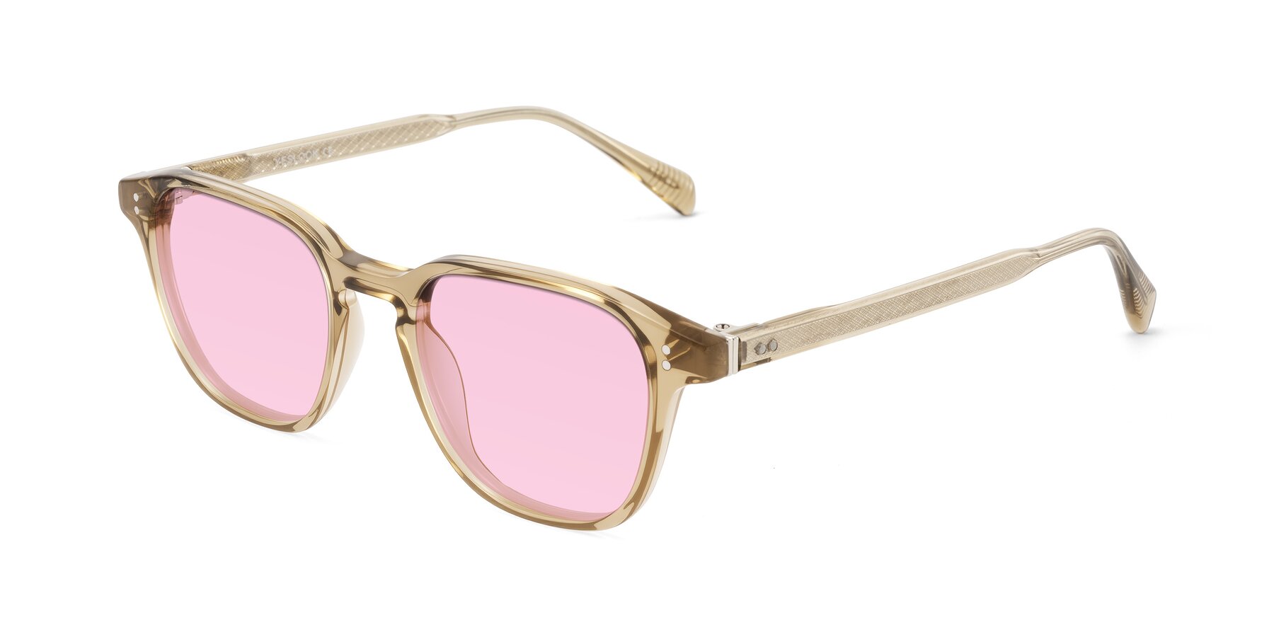 Angle of Huites in Champagne with Light Pink Tinted Lenses