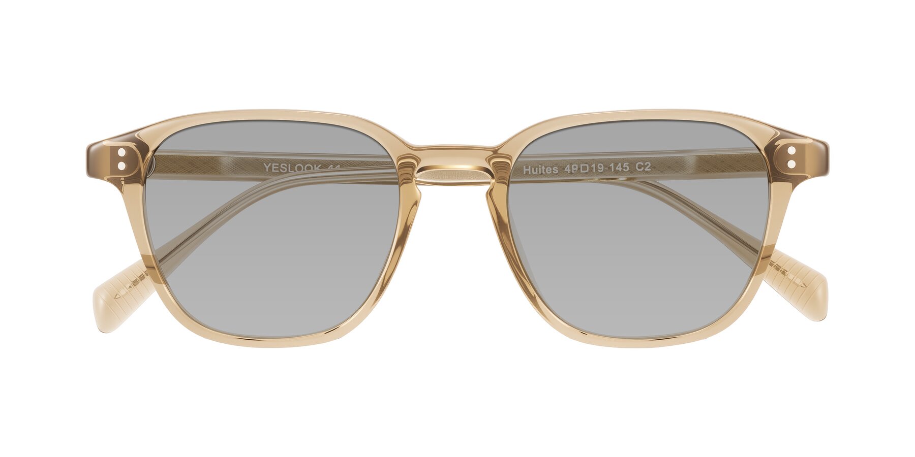 Folded Front of Huites in Champagne with Light Gray Tinted Lenses