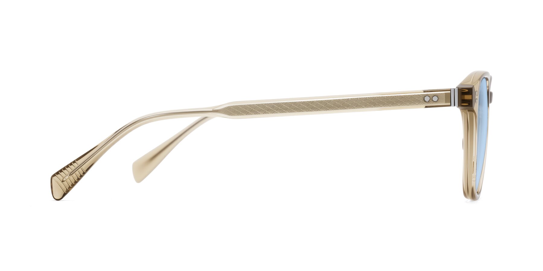 Side of Huites in Champagne with Light Blue Tinted Lenses