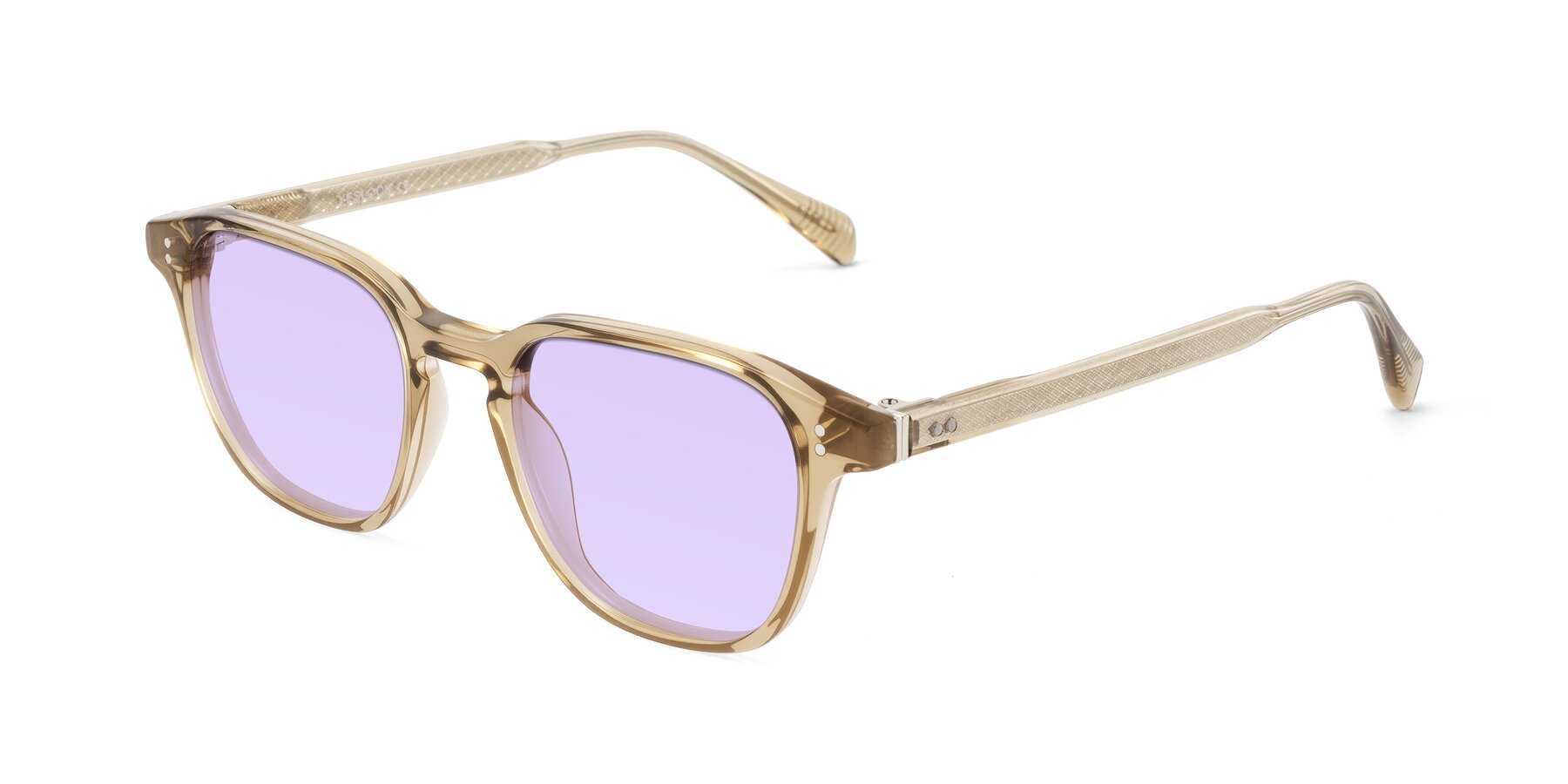 Angle of Huites in Champagne with Light Purple Tinted Lenses