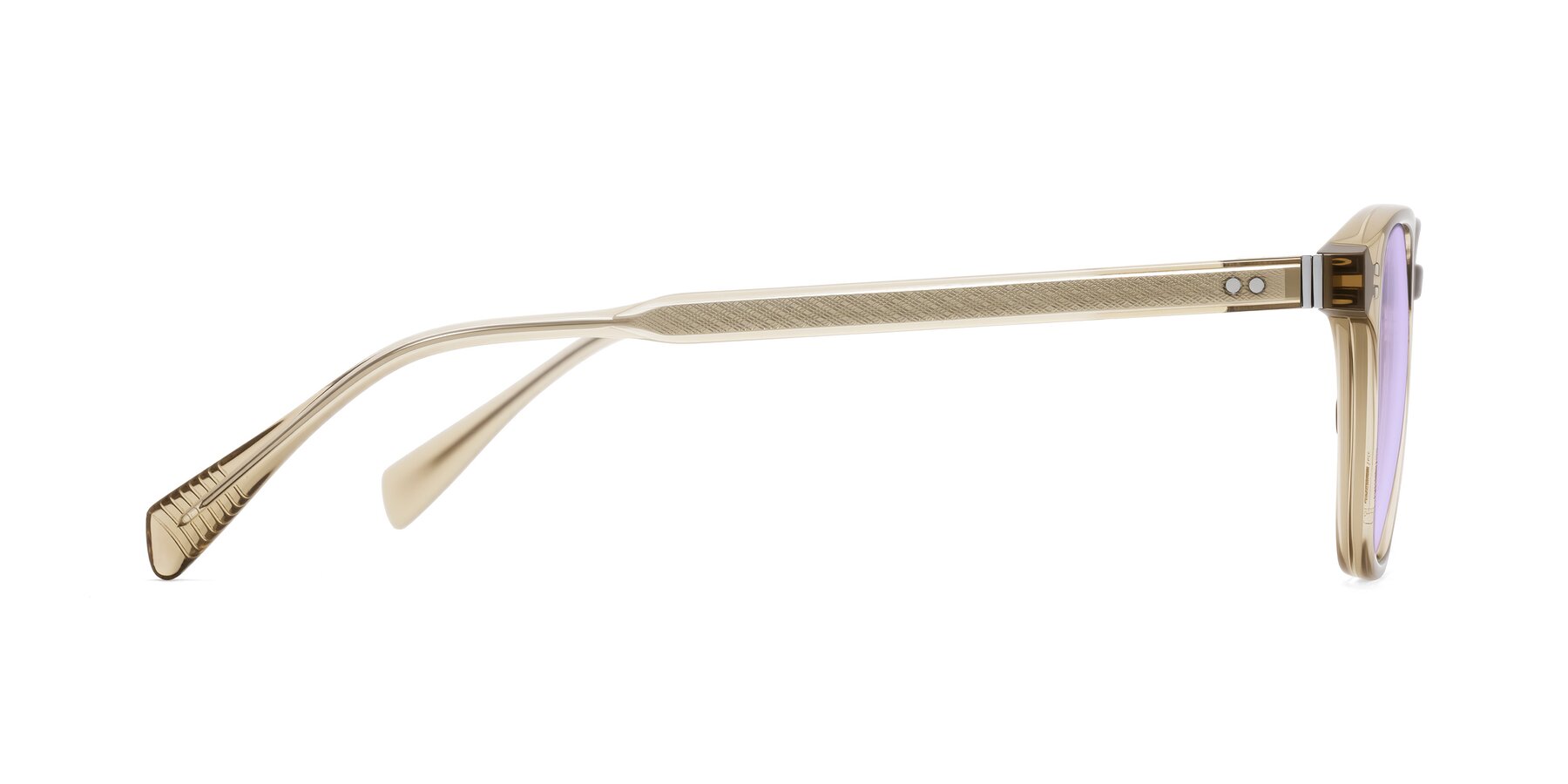 Side of Huites in Champagne with Light Purple Tinted Lenses