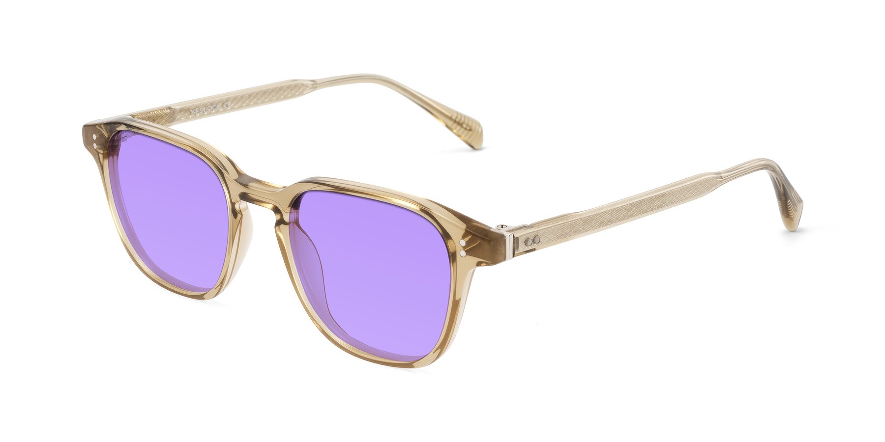Angle of Huites in Champagne with Medium Purple Tinted Lenses