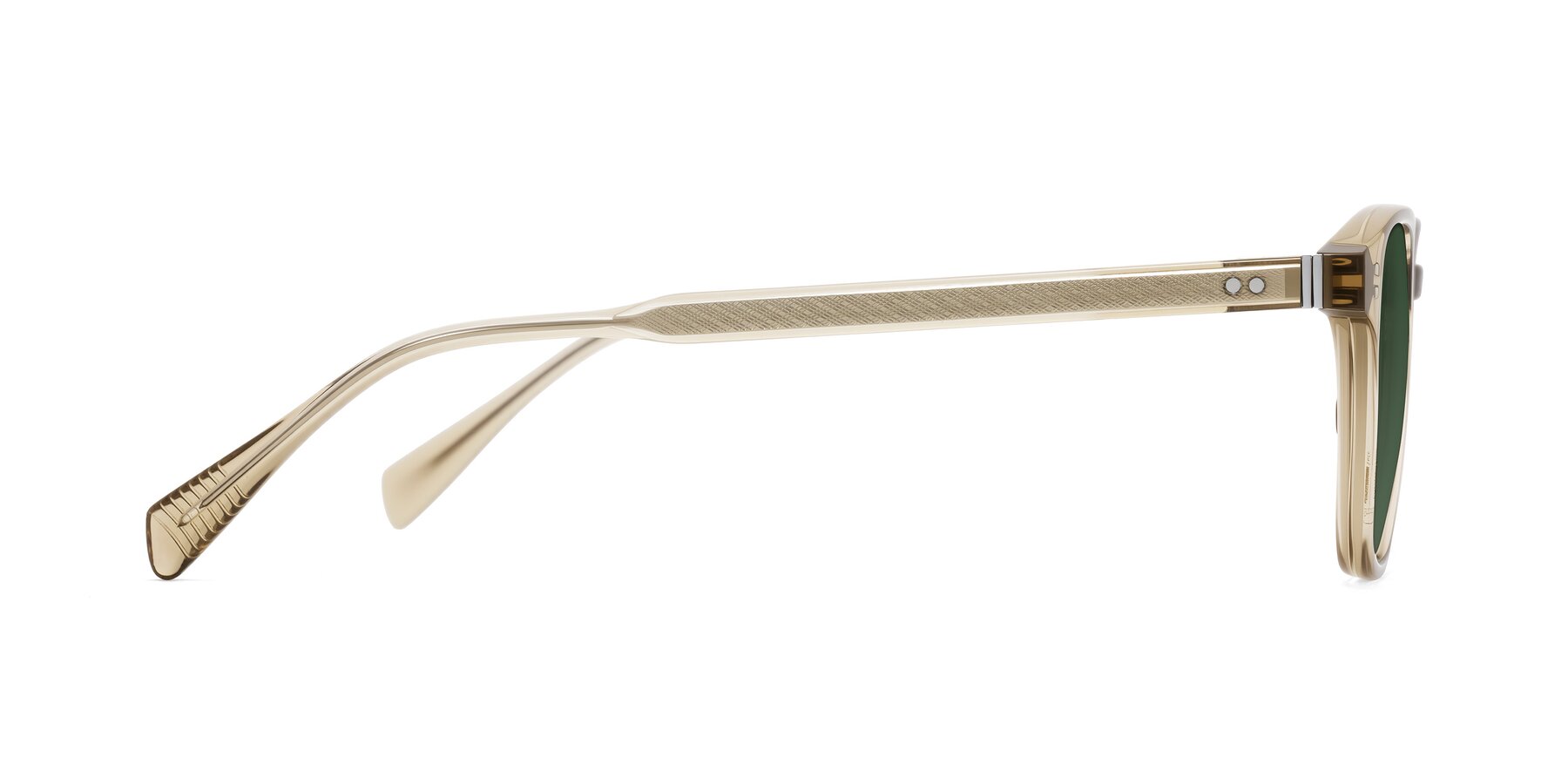 Side of Huites in Champagne with Green Tinted Lenses