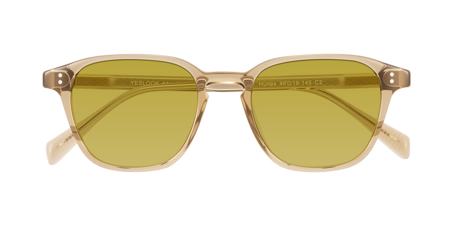 Folded Front of Huites in Champagne with Champagne Tinted Lenses