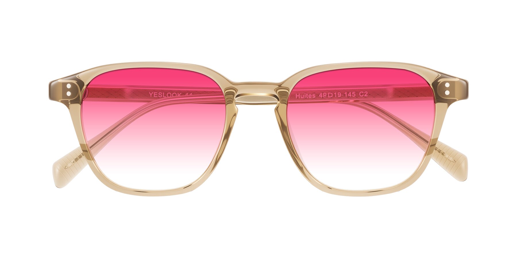Folded Front of Huites in Champagne with Pink Gradient Lenses