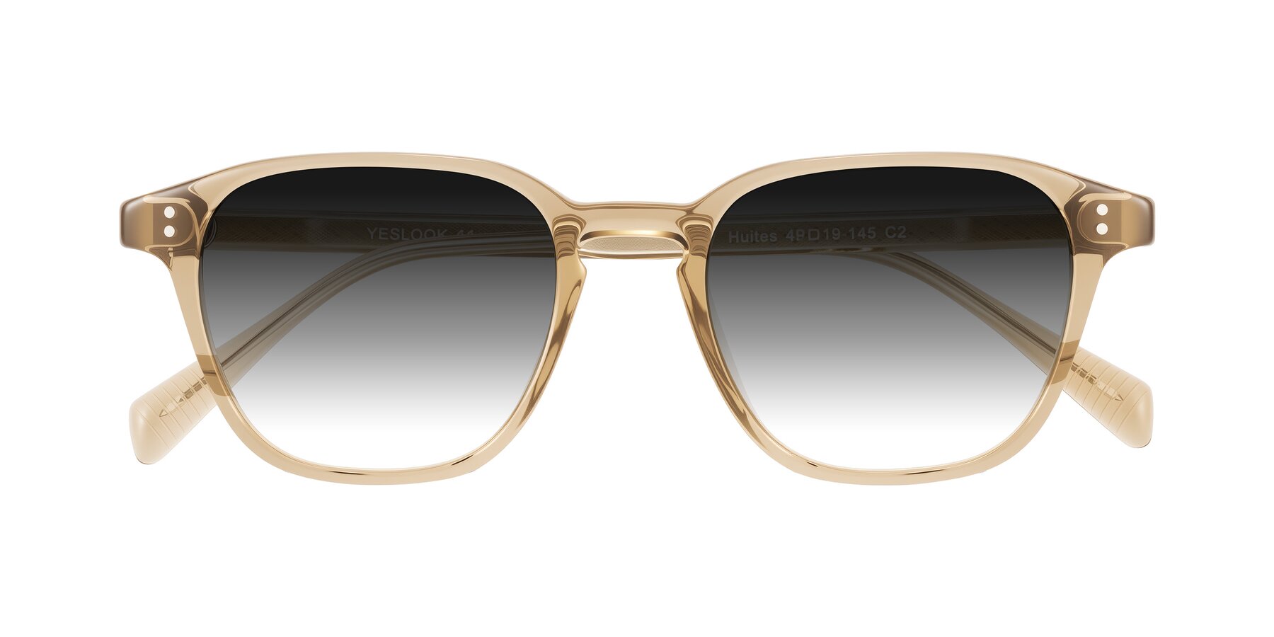 Folded Front of Huites in Champagne with Gray Gradient Lenses