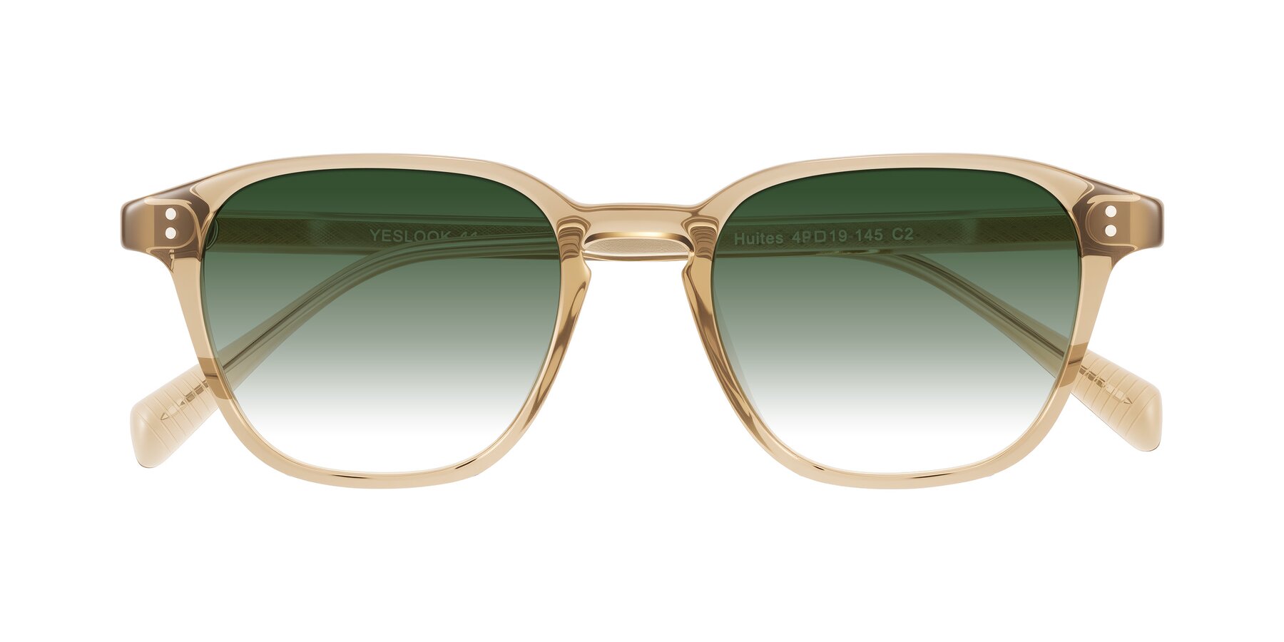 Folded Front of Huites in Champagne with Green Gradient Lenses