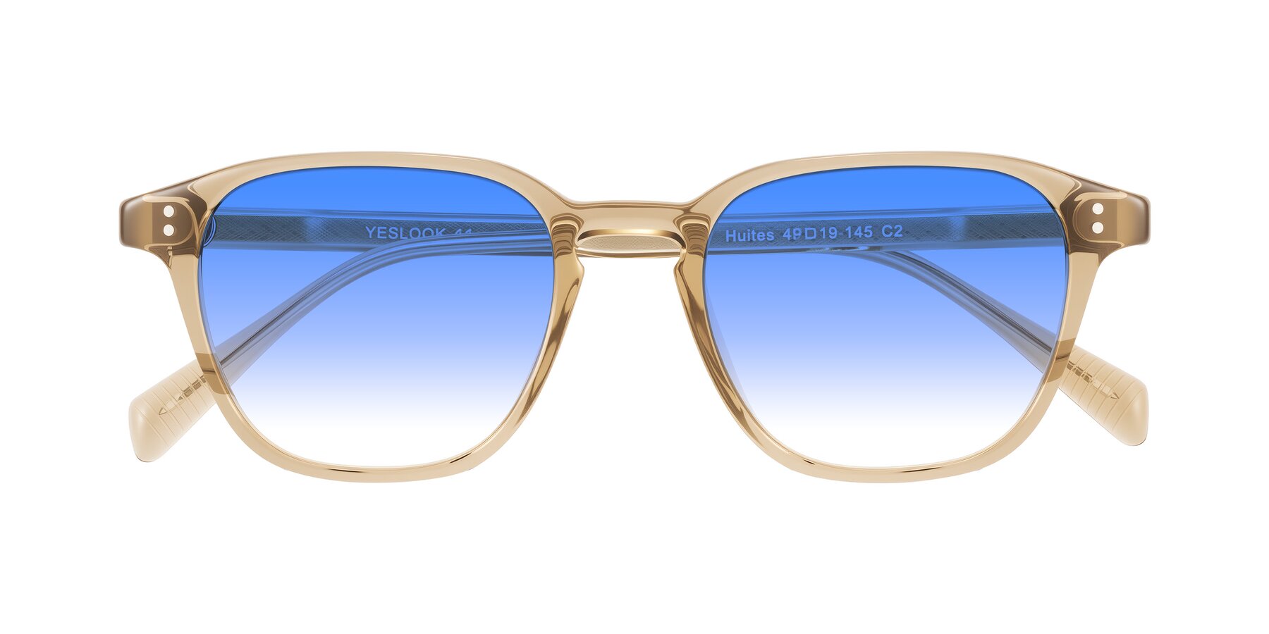 Folded Front of Huites in Champagne with Blue Gradient Lenses