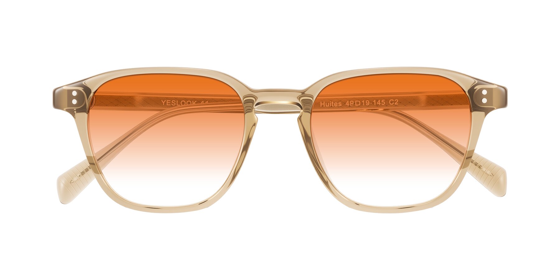 Folded Front of Huites in Champagne with Orange Gradient Lenses