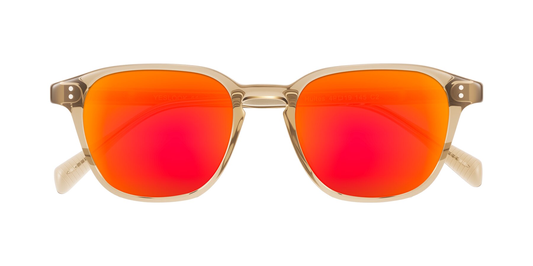 Folded Front of Huites in Champagne with Red Gold Mirrored Lenses