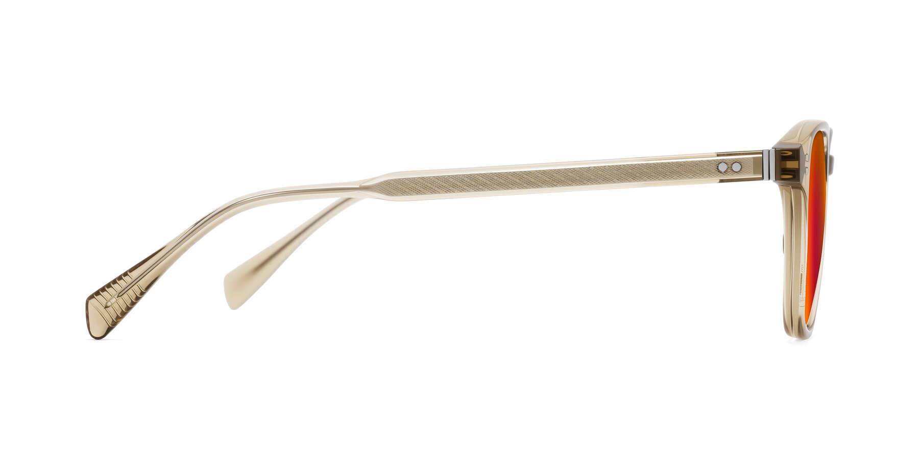 Side of Huites in Champagne with Red Gold Mirrored Lenses