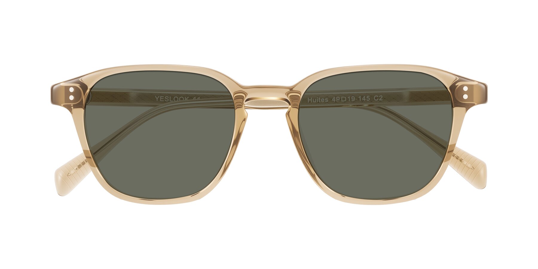 Folded Front of Huites in Champagne with Gray Polarized Lenses