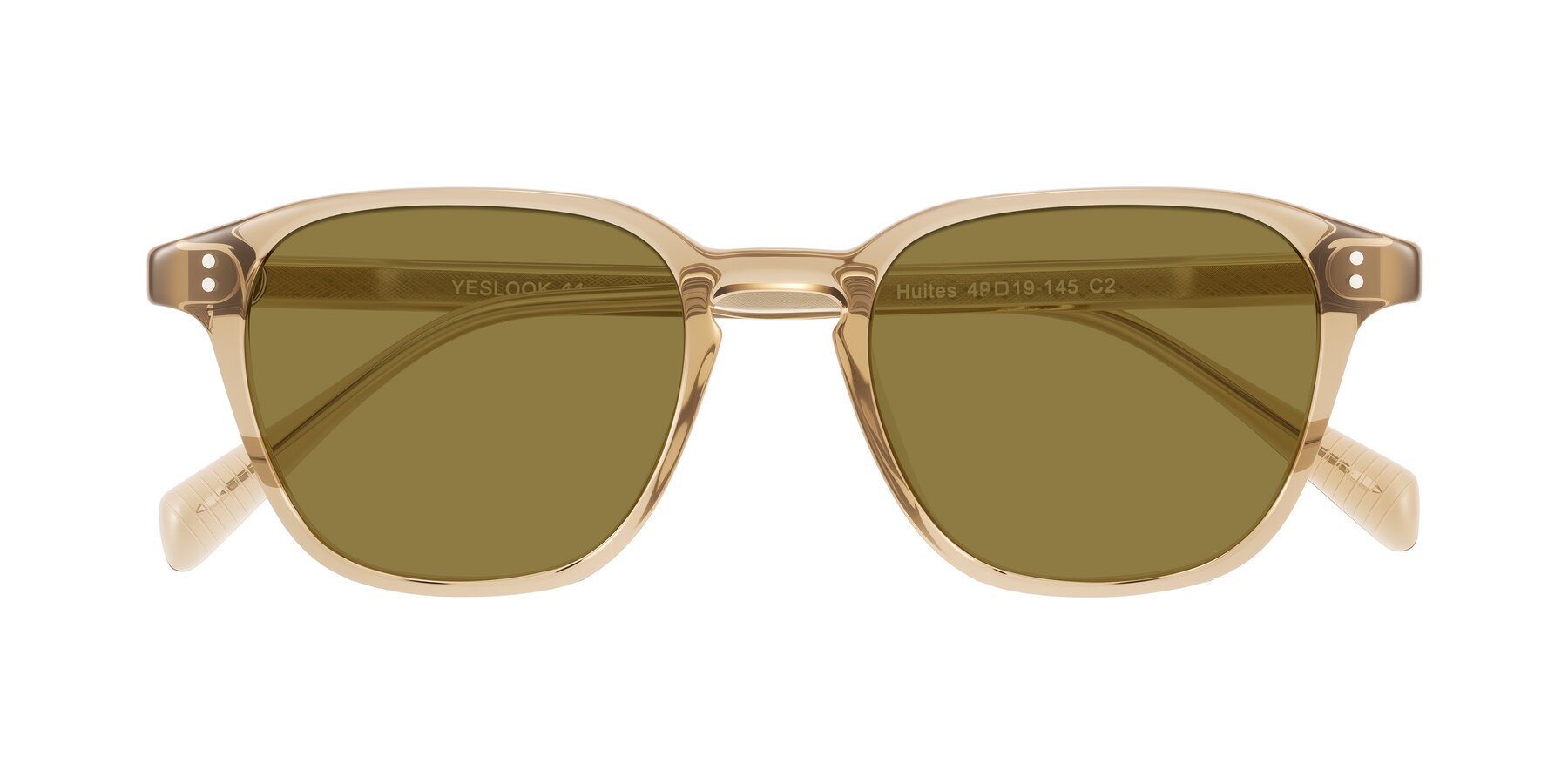 Folded Front of Huites in Champagne with Brown Polarized Lenses