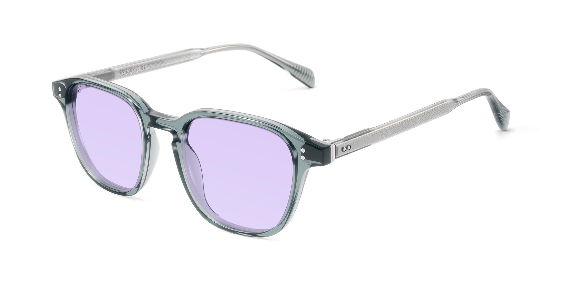 Angle of Huites in Grayish Blue with Light Purple Tinted Lenses