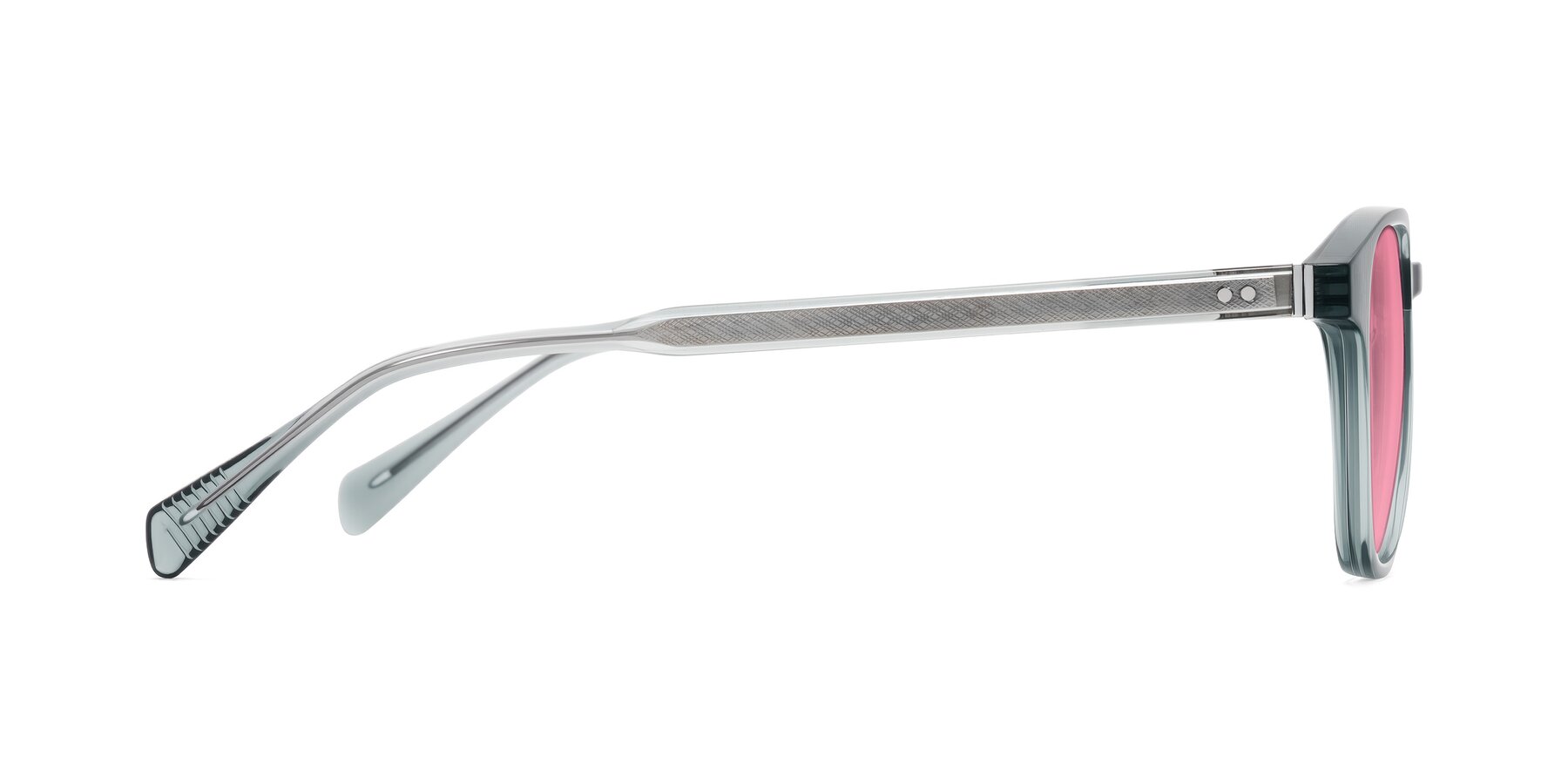 Side of Huites in Grayish Blue with Pink Tinted Lenses