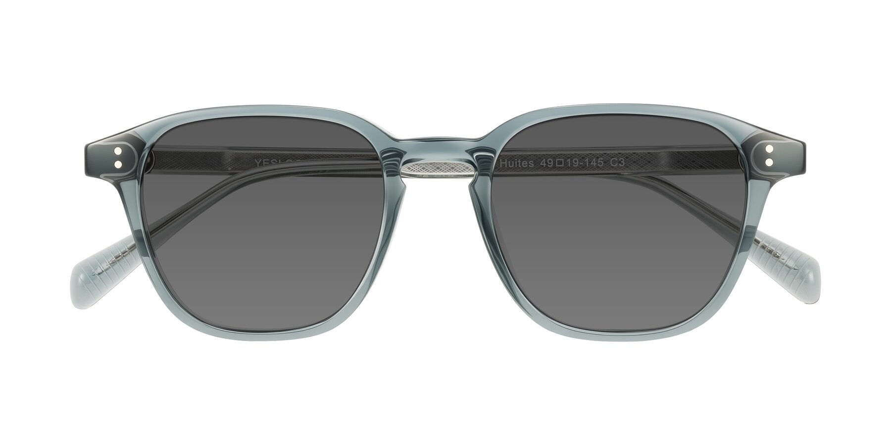 Folded Front of Huites in Grayish Blue with Medium Gray Tinted Lenses