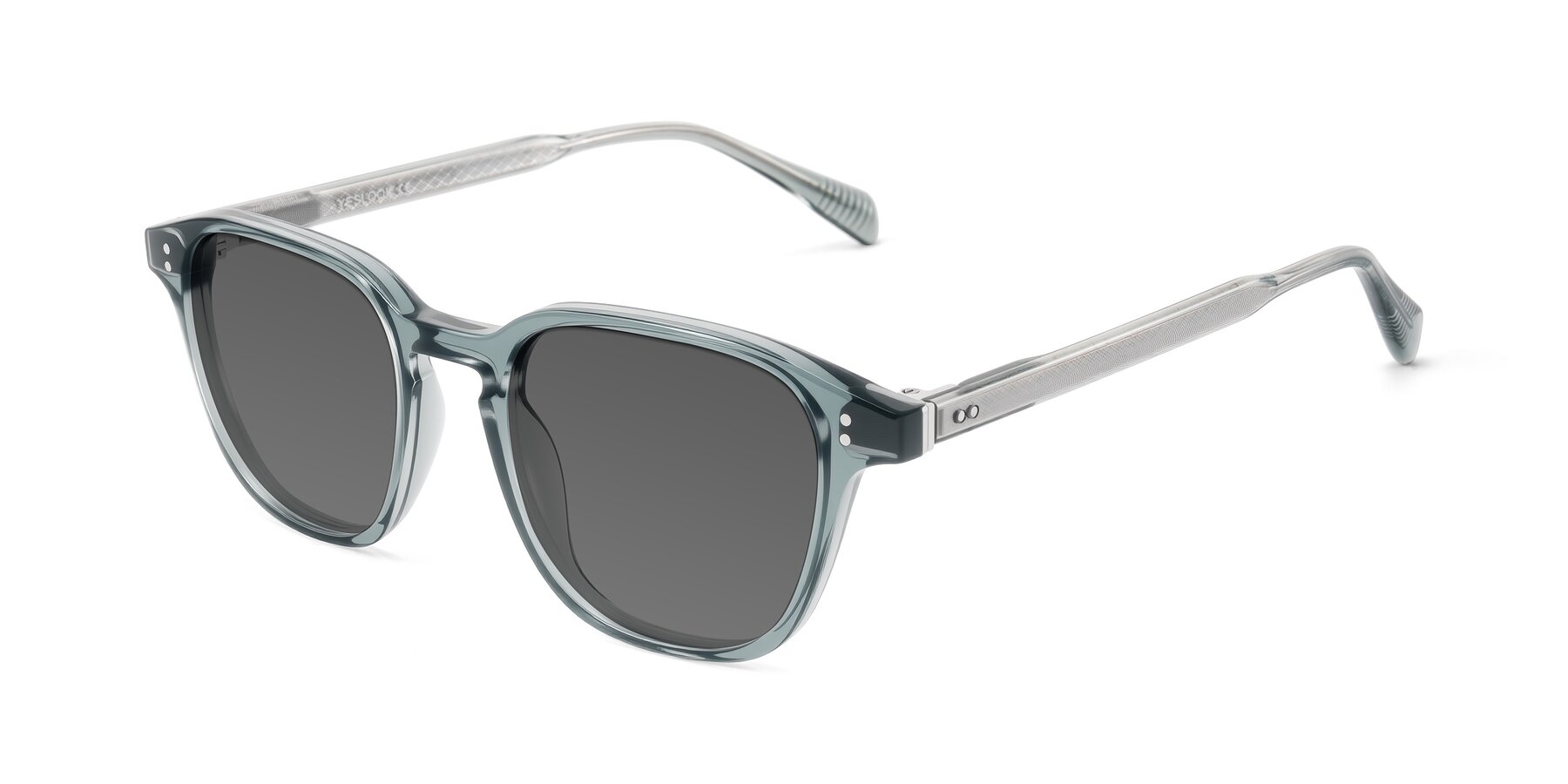 Angle of Huites in Grayish Blue with Medium Gray Tinted Lenses