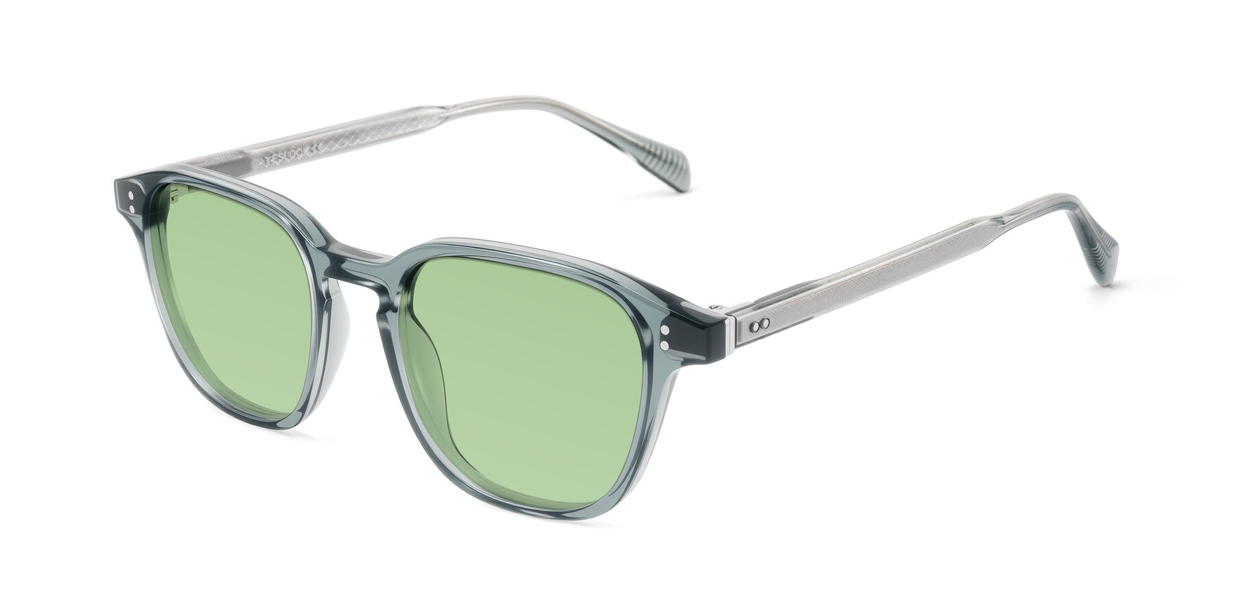 Angle of Huites in Grayish Blue with Medium Green Tinted Lenses