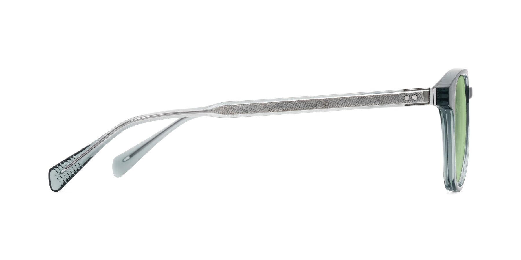 Side of Huites in Grayish Blue with Medium Green Tinted Lenses