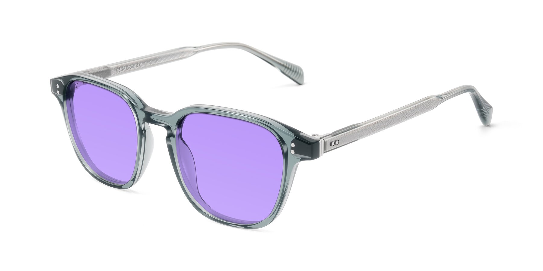 Angle of Huites in Grayish Blue with Medium Purple Tinted Lenses