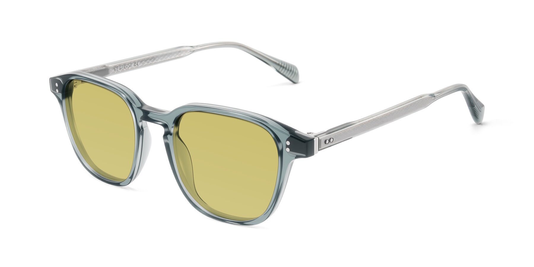 Angle of Huites in Grayish Blue with Medium Champagne Tinted Lenses