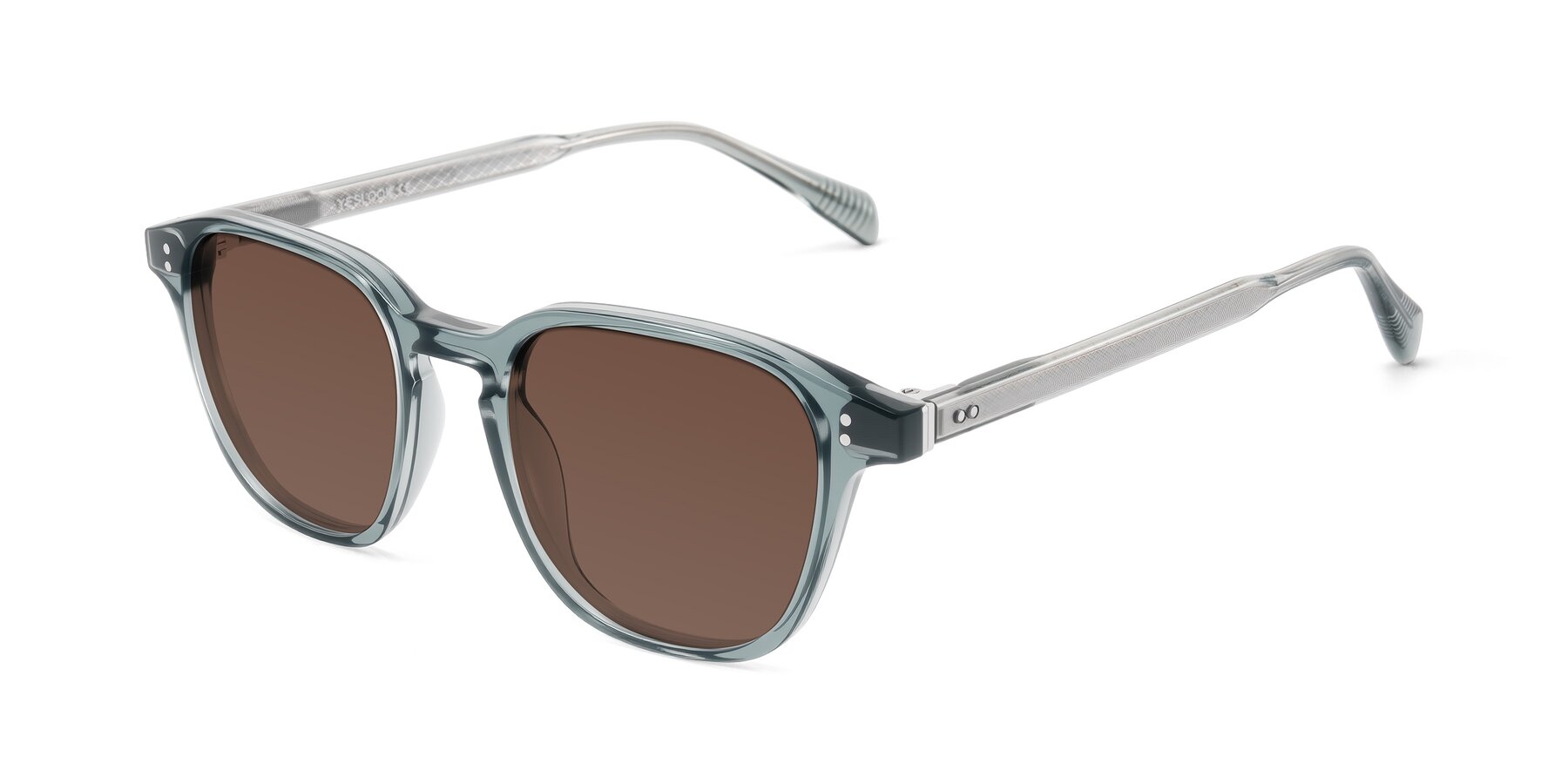 Angle of Huites in Grayish Blue with Brown Tinted Lenses