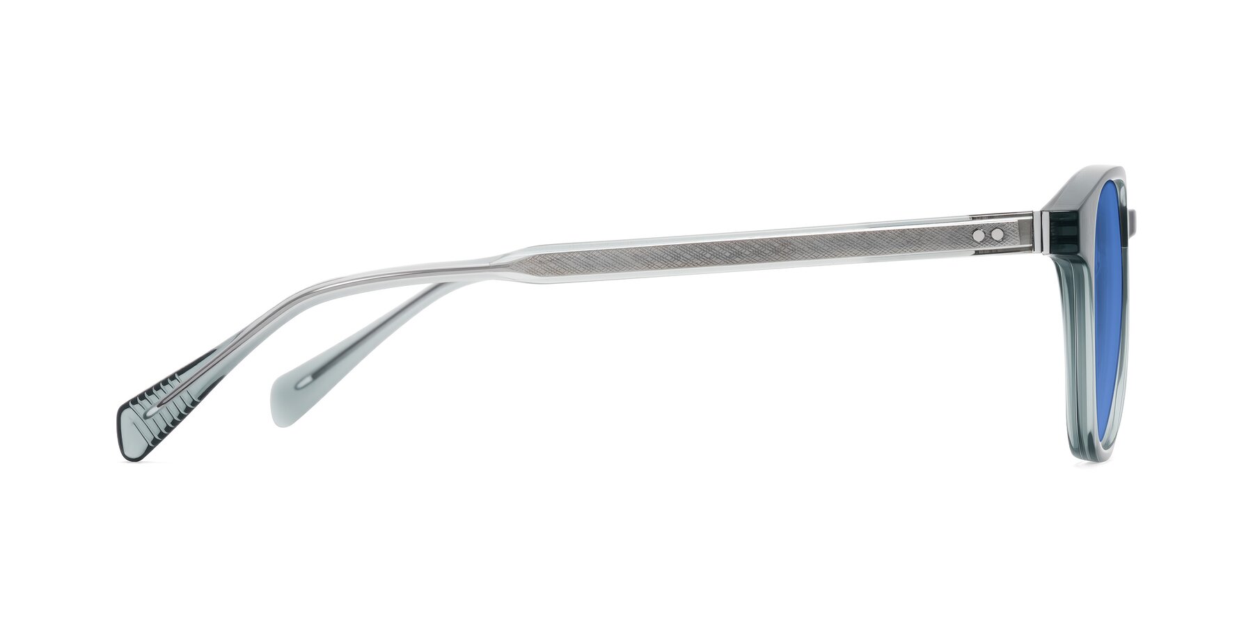 Side of Huites in Grayish Blue with Blue Tinted Lenses