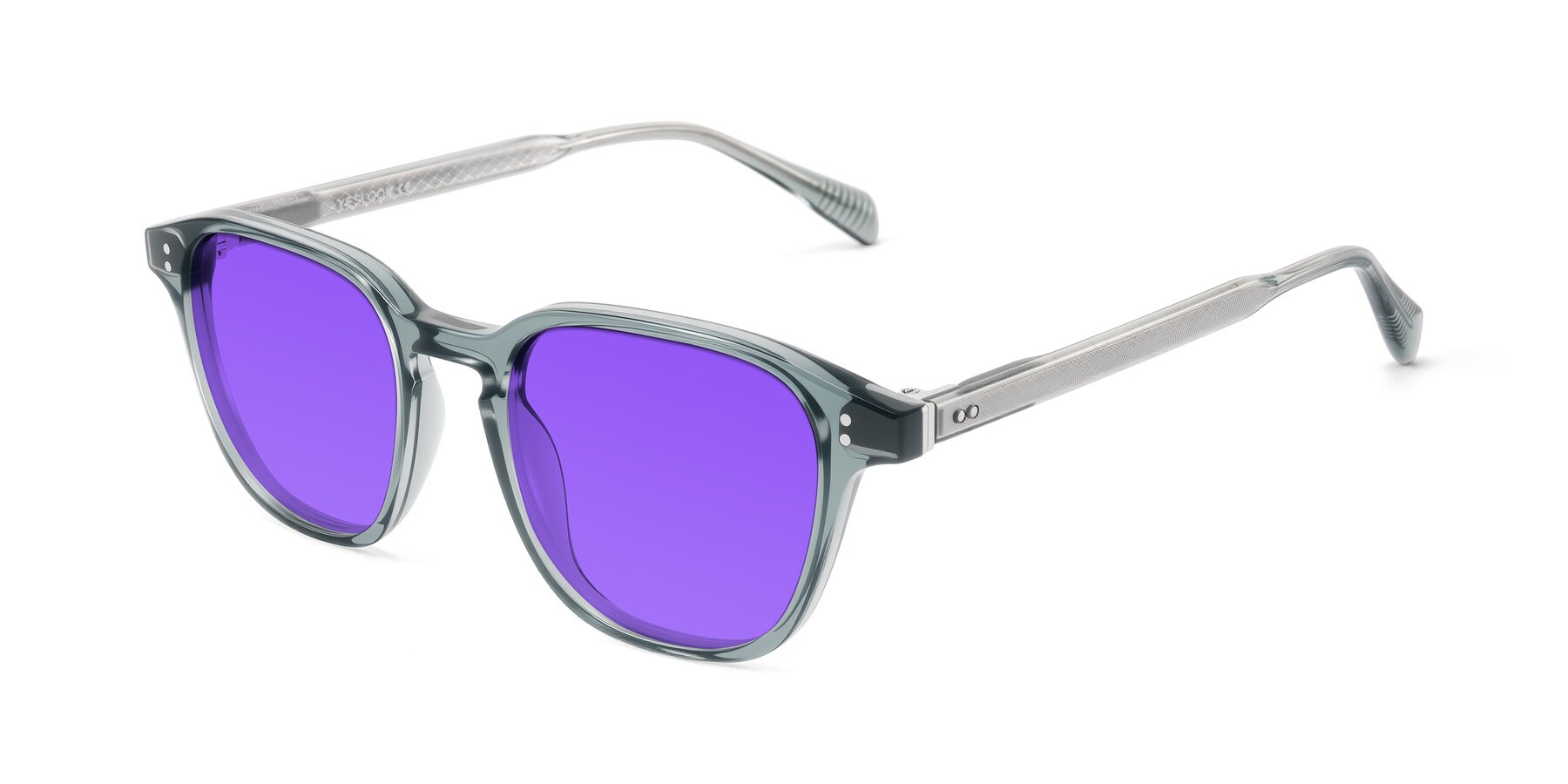 Angle of Huites in Grayish Blue with Purple Tinted Lenses