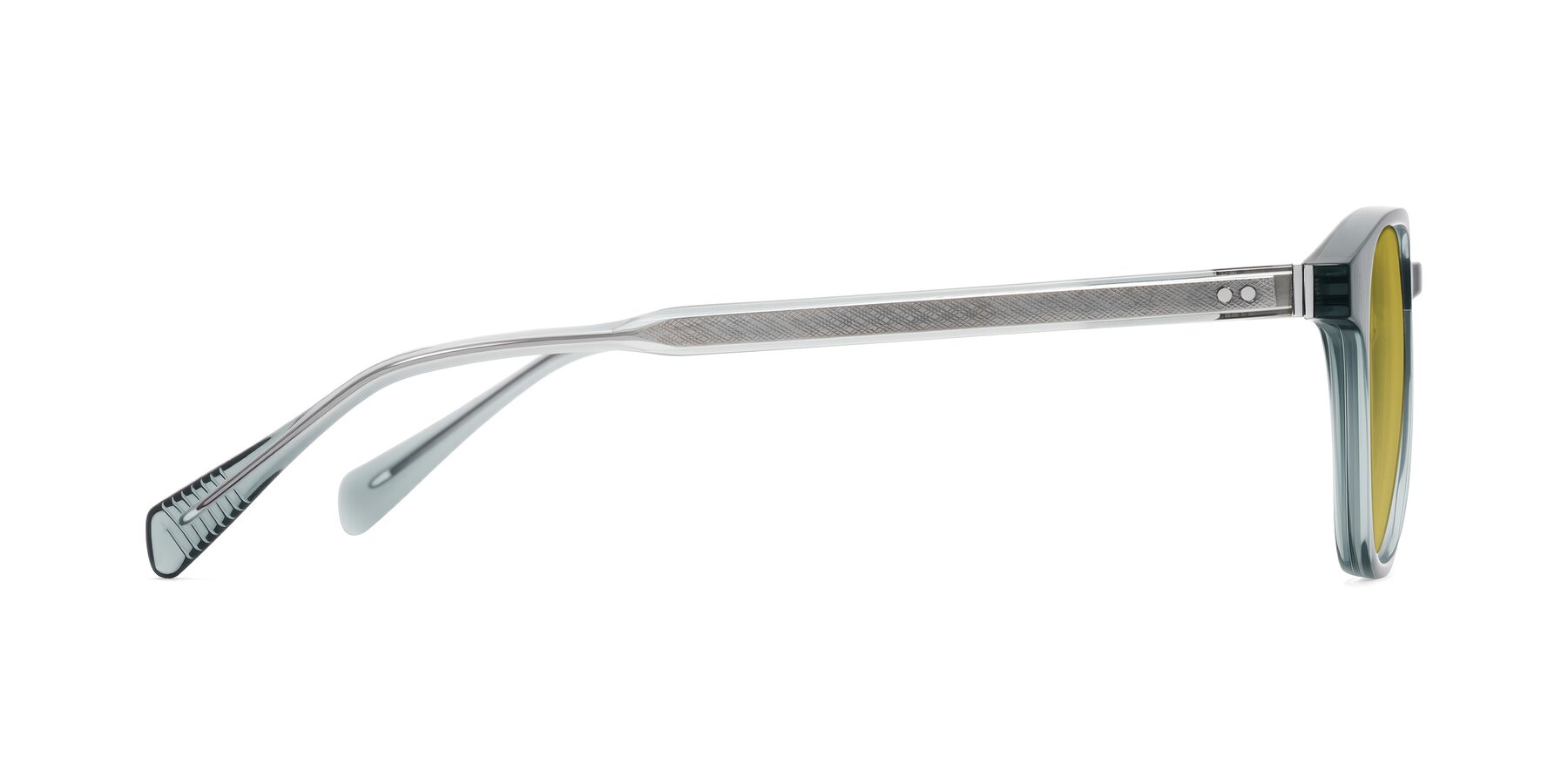 Side of Huites in Grayish Blue with Champagne Tinted Lenses