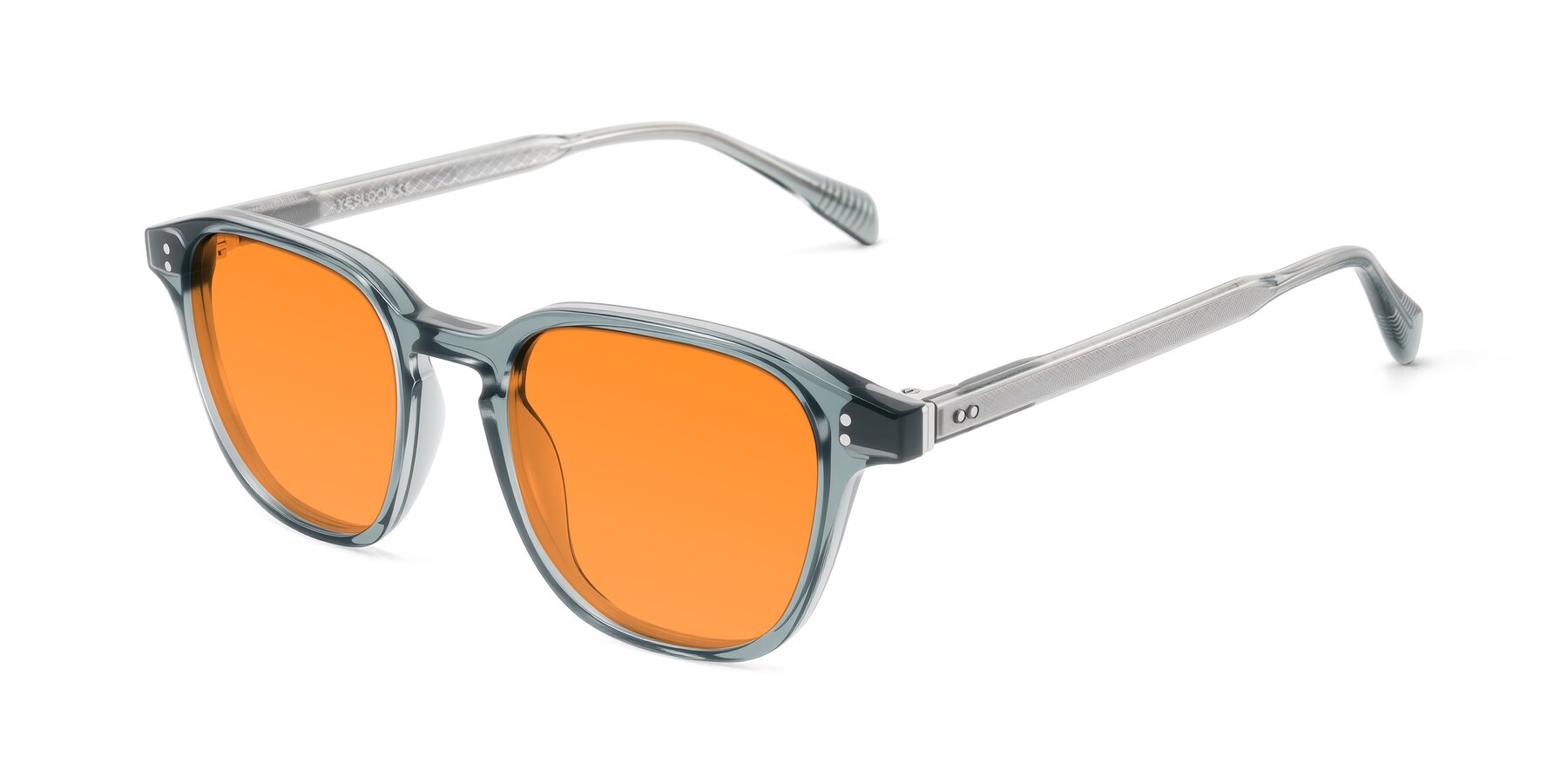 Angle of Huites in Grayish Blue with Orange Tinted Lenses