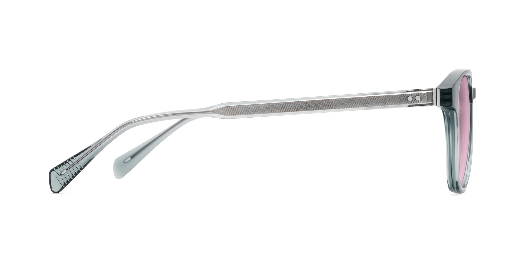 Side of Huites in Grayish Blue with Light Wine Tinted Lenses