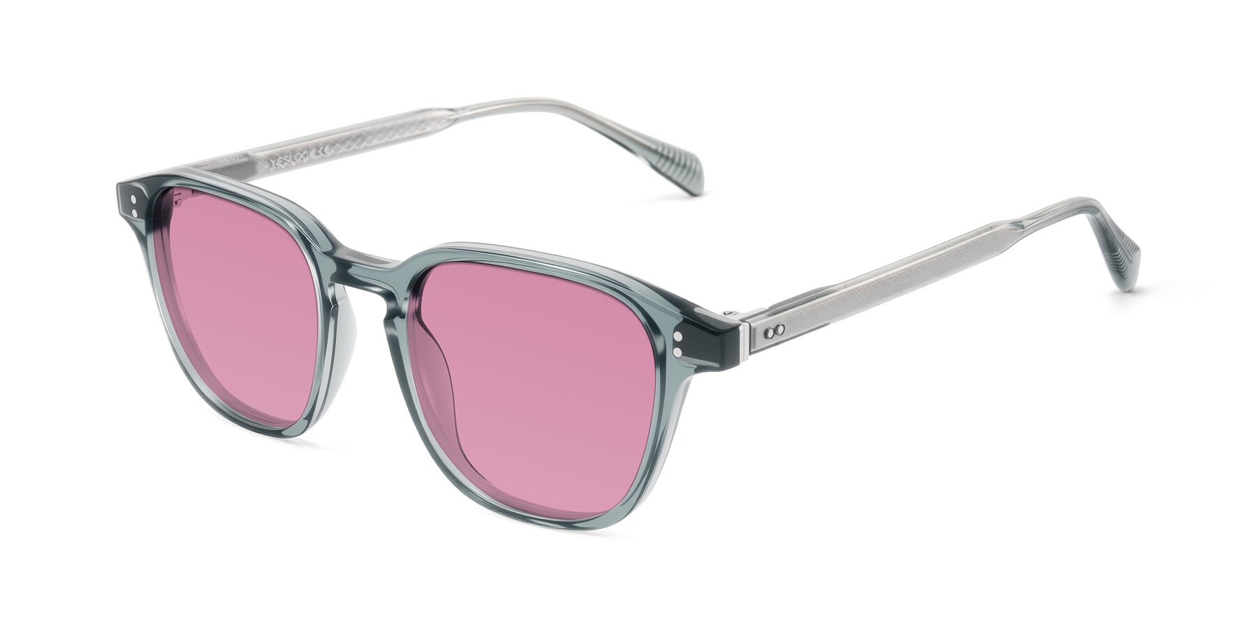 Angle of Huites in Grayish Blue with Medium Wine Tinted Lenses