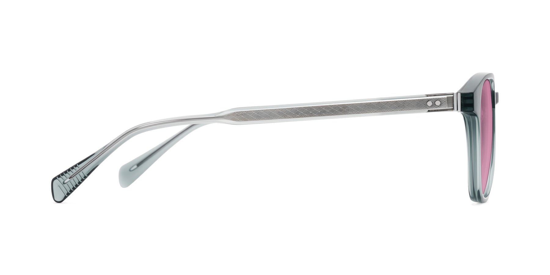 Side of Huites in Grayish Blue with Medium Wine Tinted Lenses