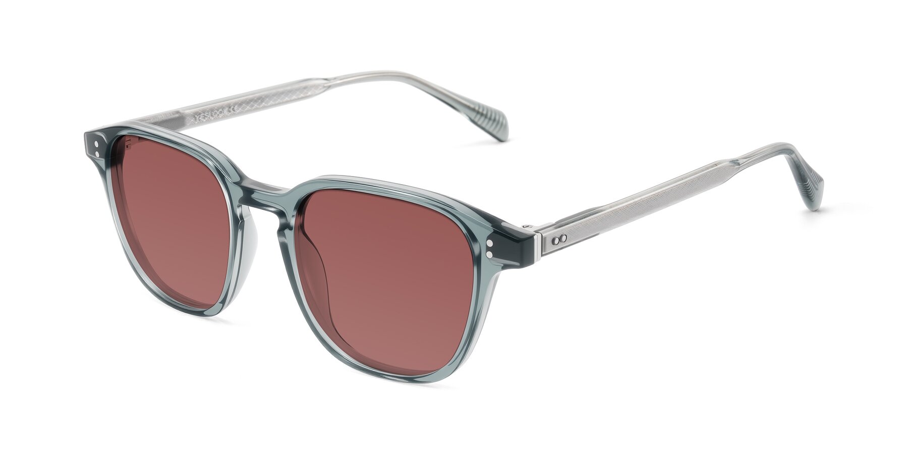 Angle of Huites in Grayish Blue with Garnet Tinted Lenses