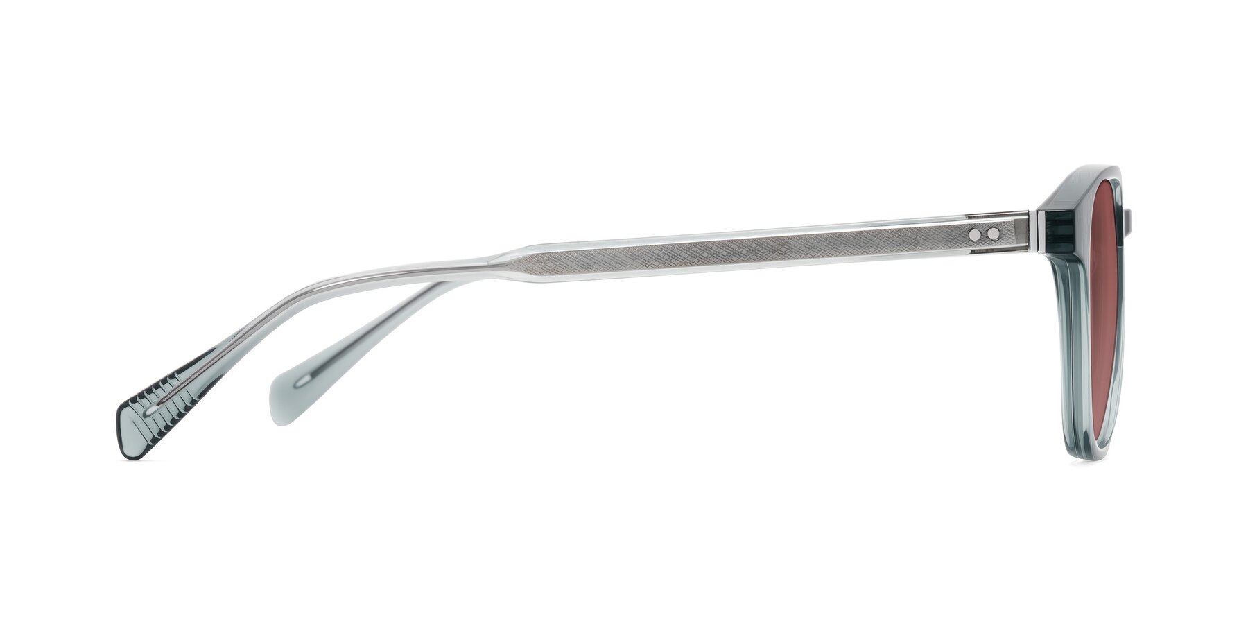 Side of Huites in Grayish Blue with Garnet Tinted Lenses