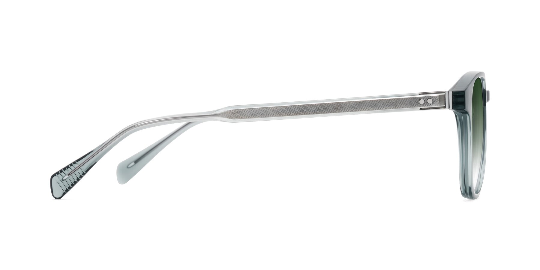 Side of Huites in Grayish Blue with Green Gradient Lenses