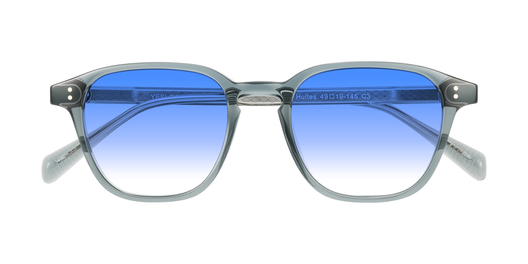 Folded Front of Huites in Grayish Blue with Blue Gradient Lenses
