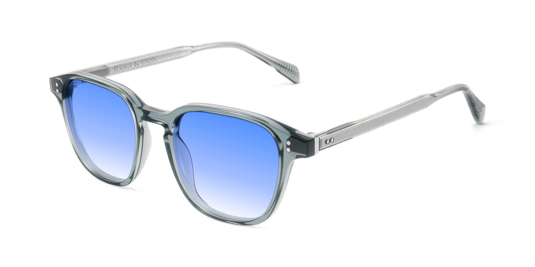 Angle of Huites in Grayish Blue with Blue Gradient Lenses