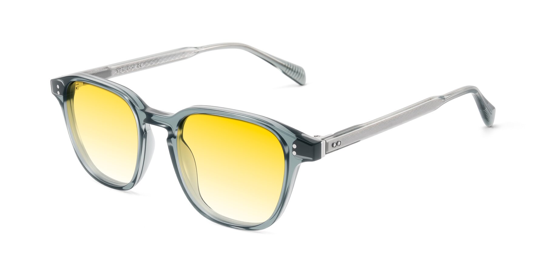 Angle of Huites in Grayish Blue with Yellow Gradient Lenses