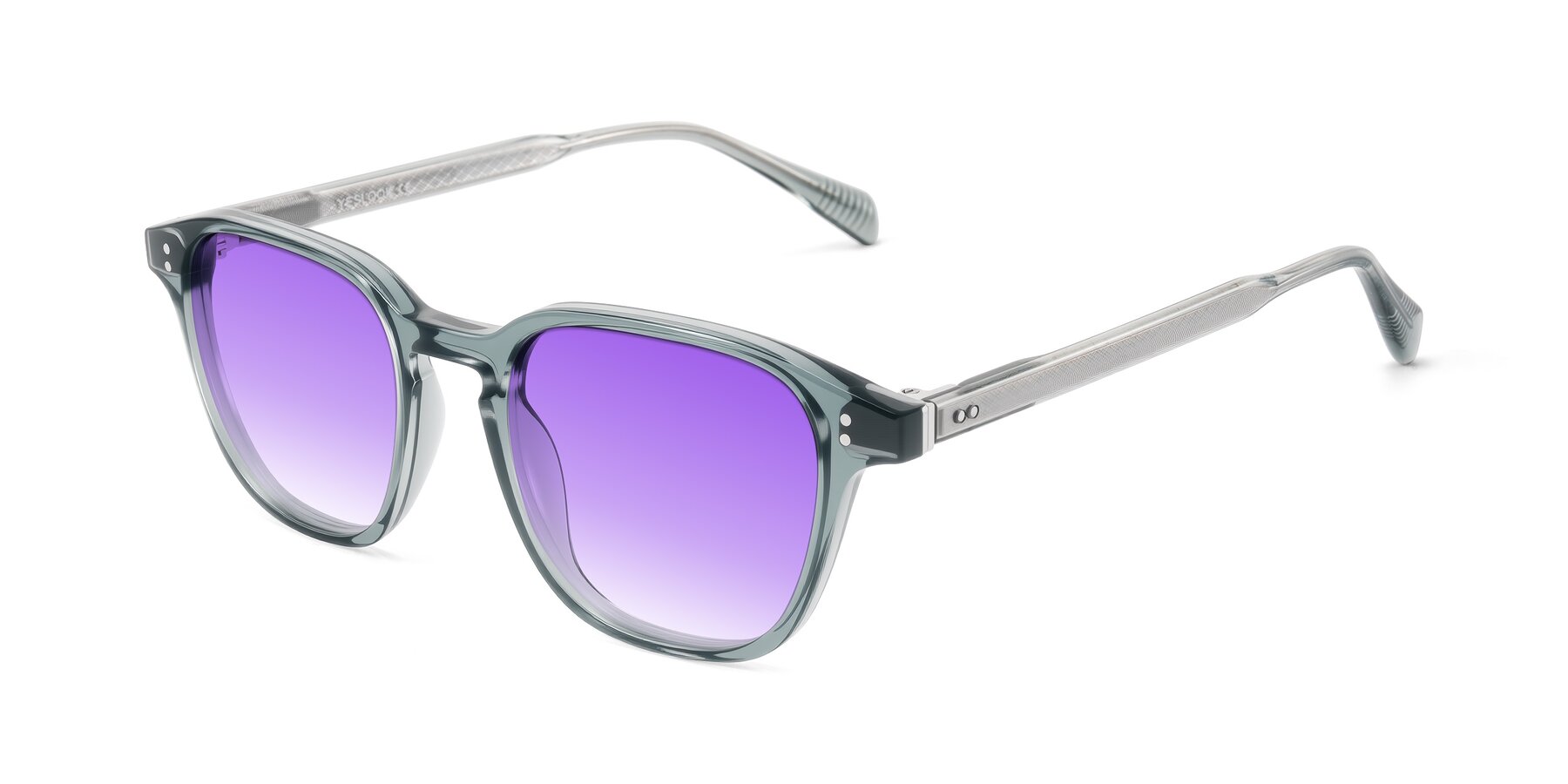 Angle of Huites in Grayish Blue with Purple Gradient Lenses
