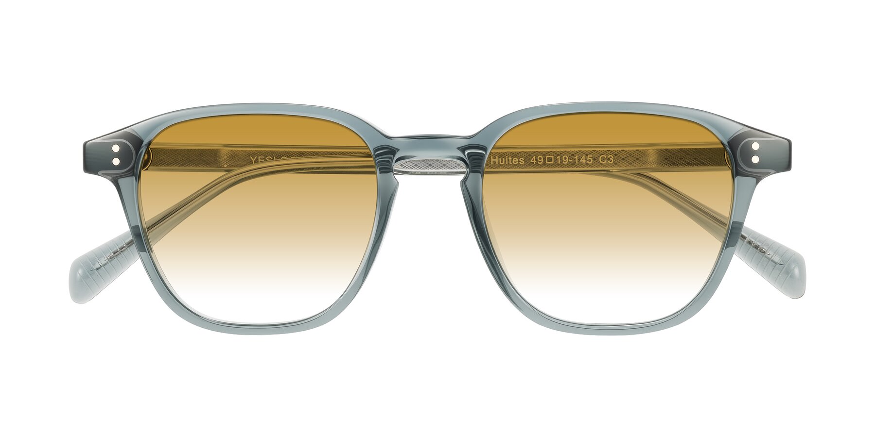 Folded Front of Huites in Grayish Blue with Champagne Gradient Lenses