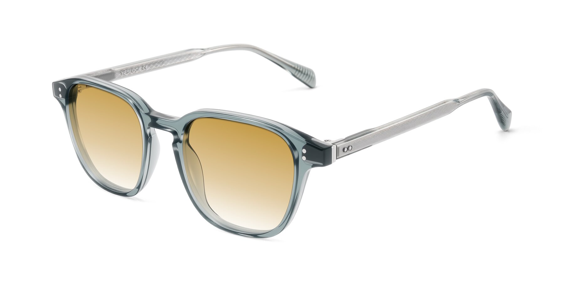 Angle of Huites in Grayish Blue with Champagne Gradient Lenses