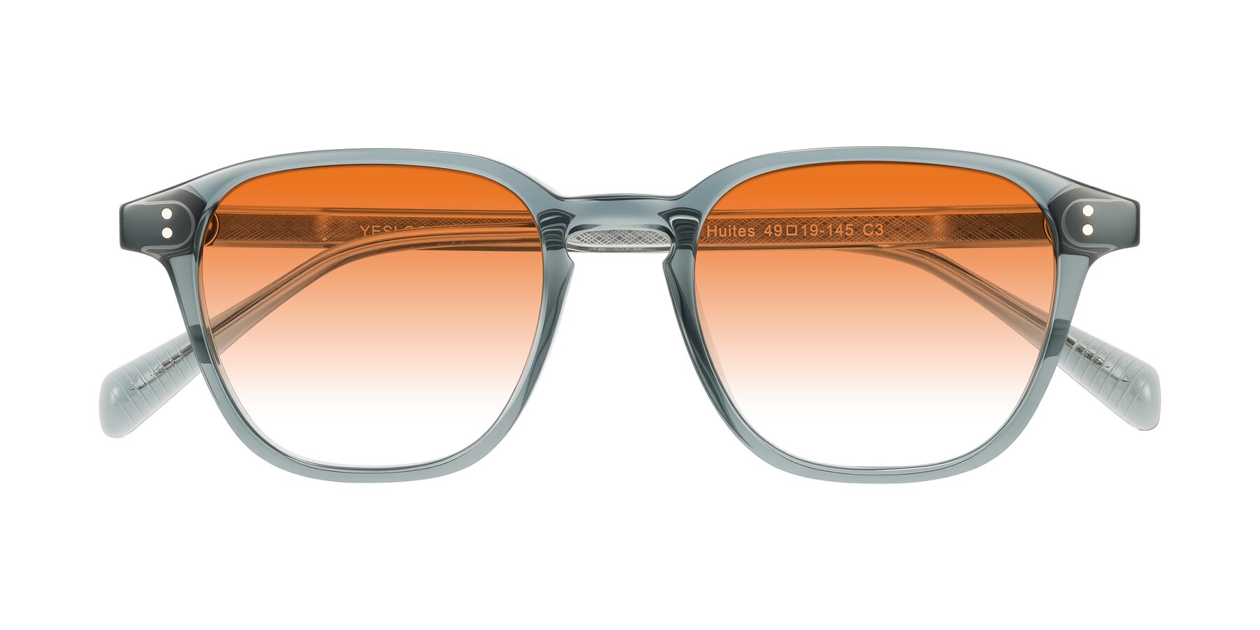 Folded Front of Huites in Grayish Blue with Orange Gradient Lenses