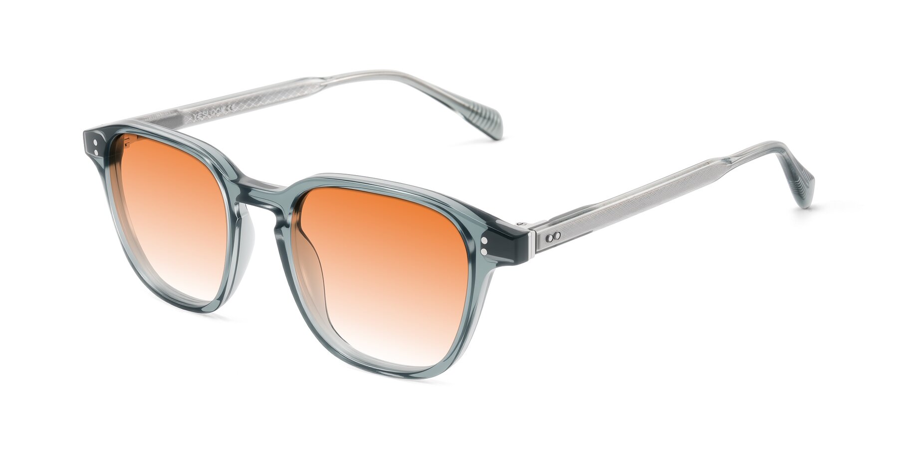 Angle of Huites in Grayish Blue with Orange Gradient Lenses