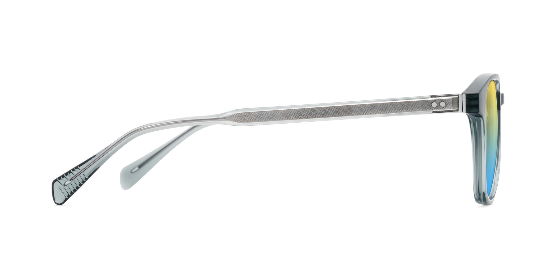 Side of Huites in Grayish Blue with Yellow / Blue Gradient Lenses